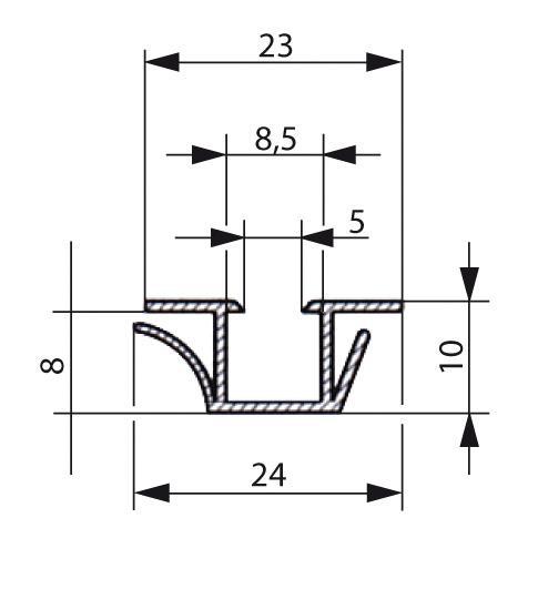 Rigid pvc profile 5831