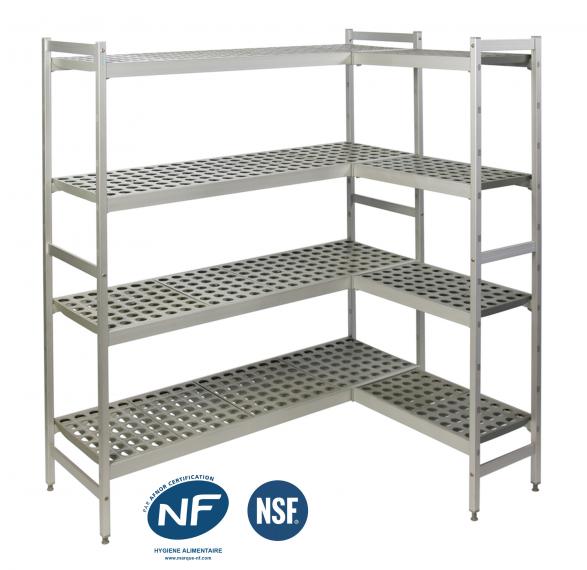 Fermod KAT6-6 6' x 6' Shelving Kit for Walk-In Coolers - (4) Levels,  Polymer/Aluminum